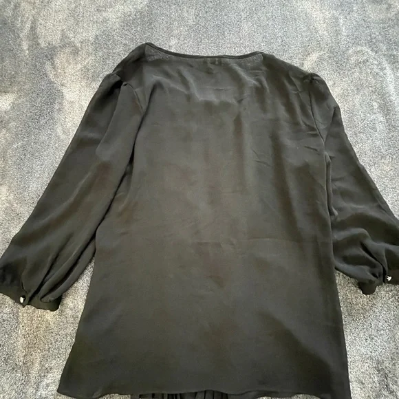 Talbots Long Sleeve Black Chiffon Blouse See Description Please Size 14 - Picture 2 of 8